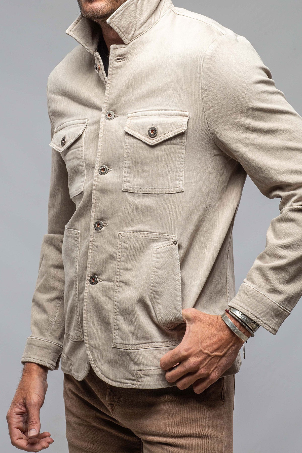 Chase Jean Jacket In Tortora | Mens - Outerwear - Overshirts | Teleria Zed