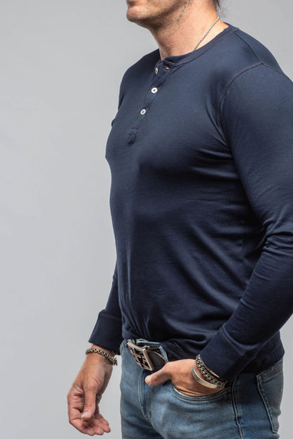 Coronado Cotton LS Henley In True Navy