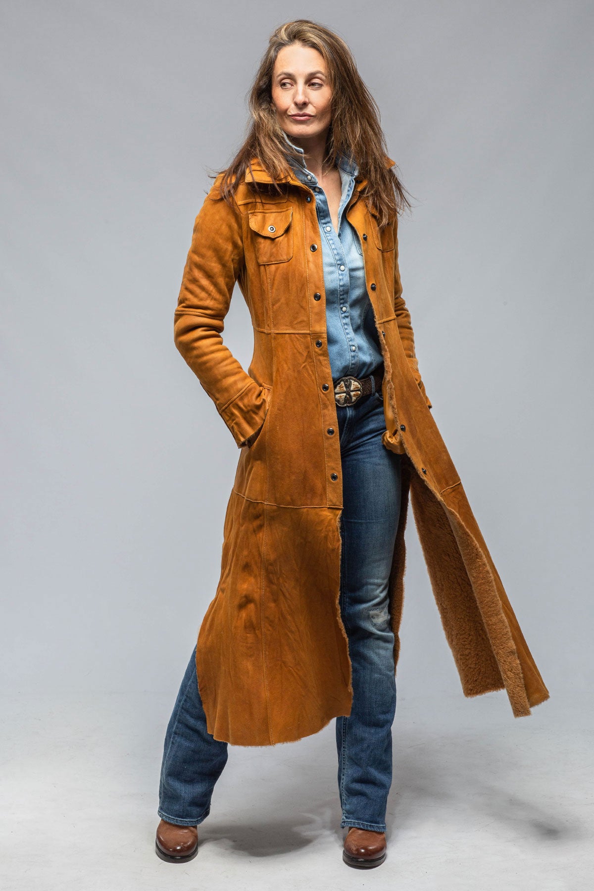 Beth Long Shearling Duster | Ladies - Outerwear - Shearling | Roncarati
