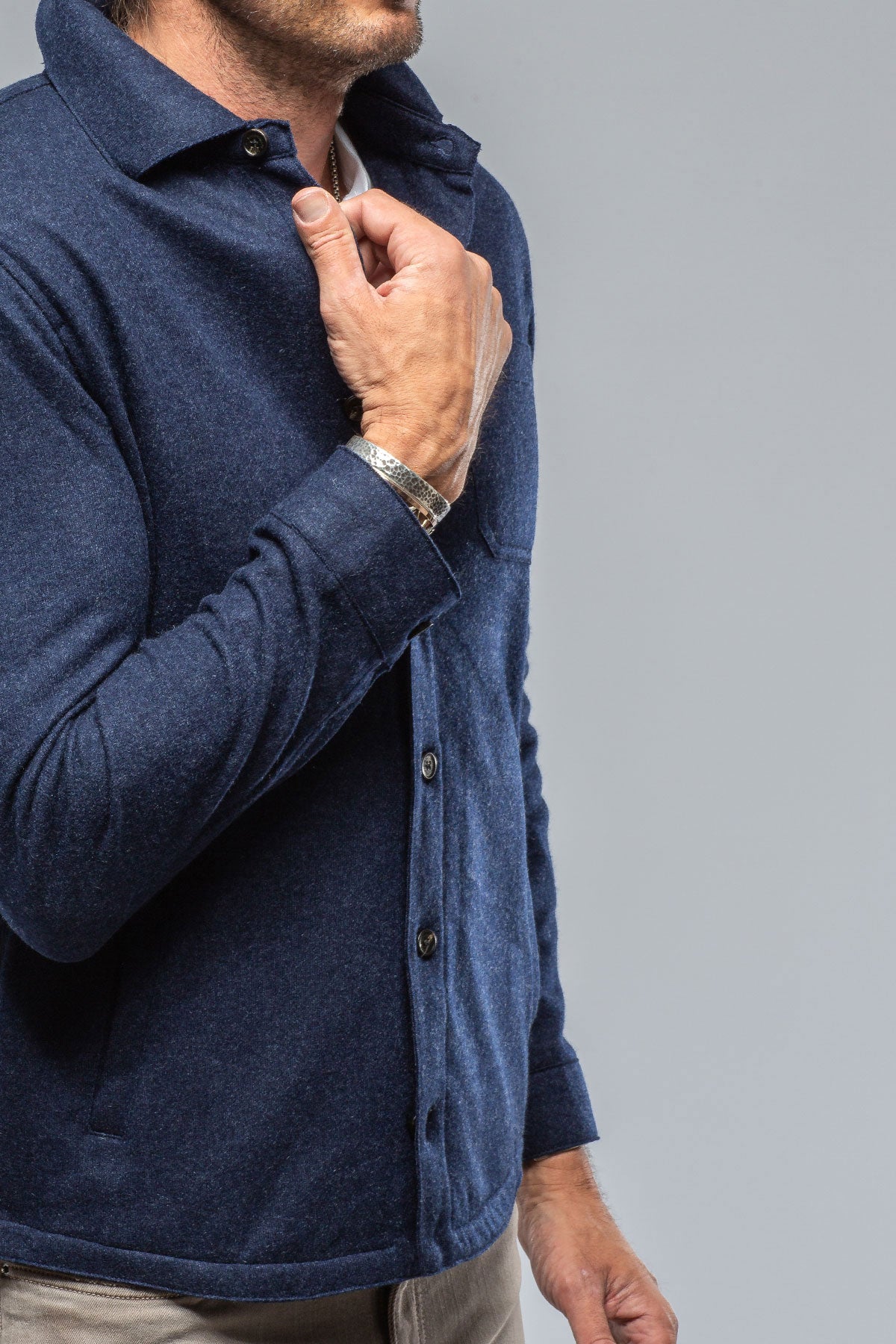 Baldassari Sooter Cashmere Shirt In Blueprint Mens - Sweaters