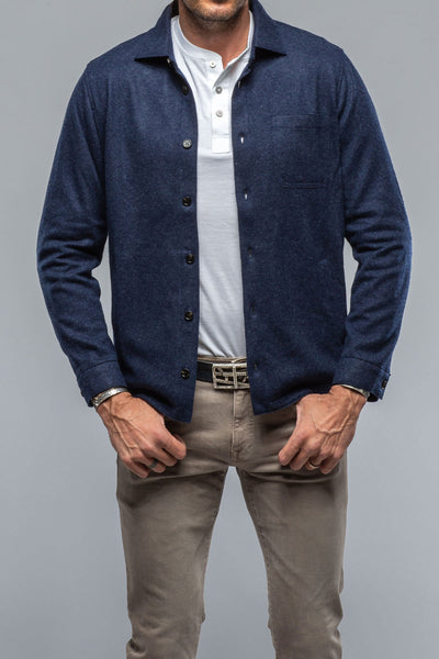 Baldassari Sooter Cashmere Shirt In Blueprint Mens - Sweaters