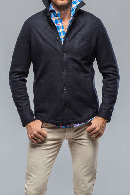 Baldassari Sooter Cashmere Shirt In Navy Mens - Sweaters