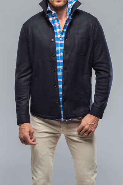 Baldassari Sooter Cashmere Shirt In Navy Mens - Sweaters