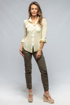 Jules Crepe Cotton Button Down In Yellow | Ladies - Tops | Dune