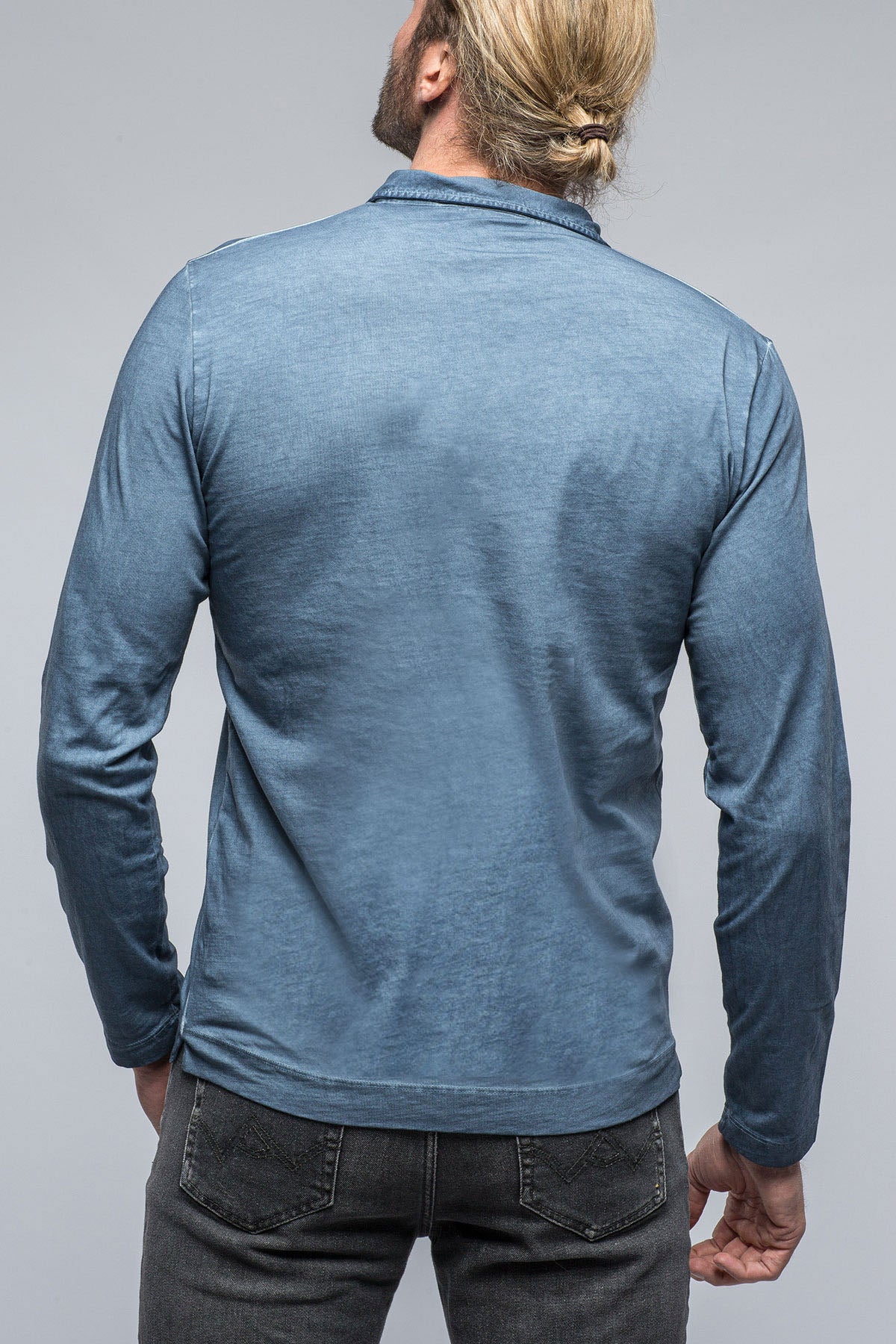Torrance Long Sleeve Polo in Midnight Blue | Mens - Shirts - Polos | Gimo's Cotton