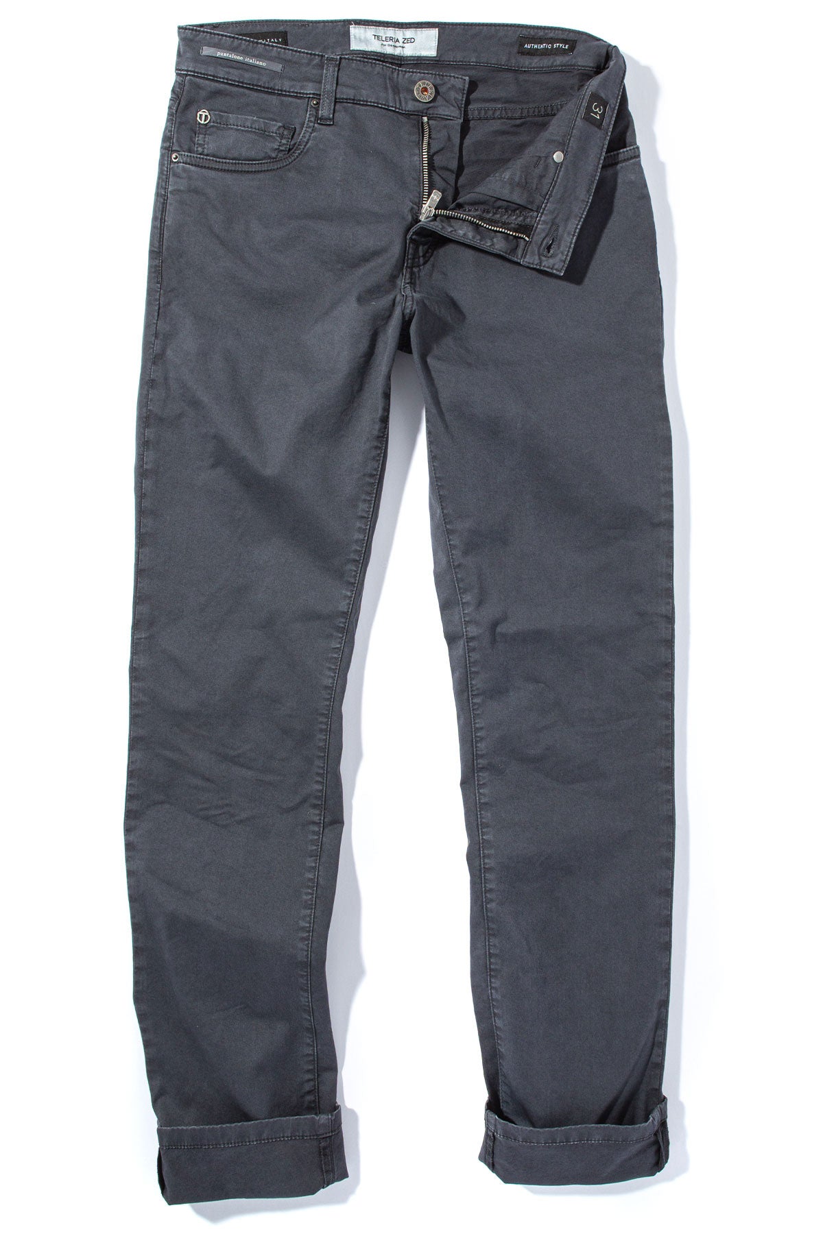 Summit 5-Pocket Cotton Twill In Washed Antracite | Mens - Pants - 5 Pocket | Teleria Zed