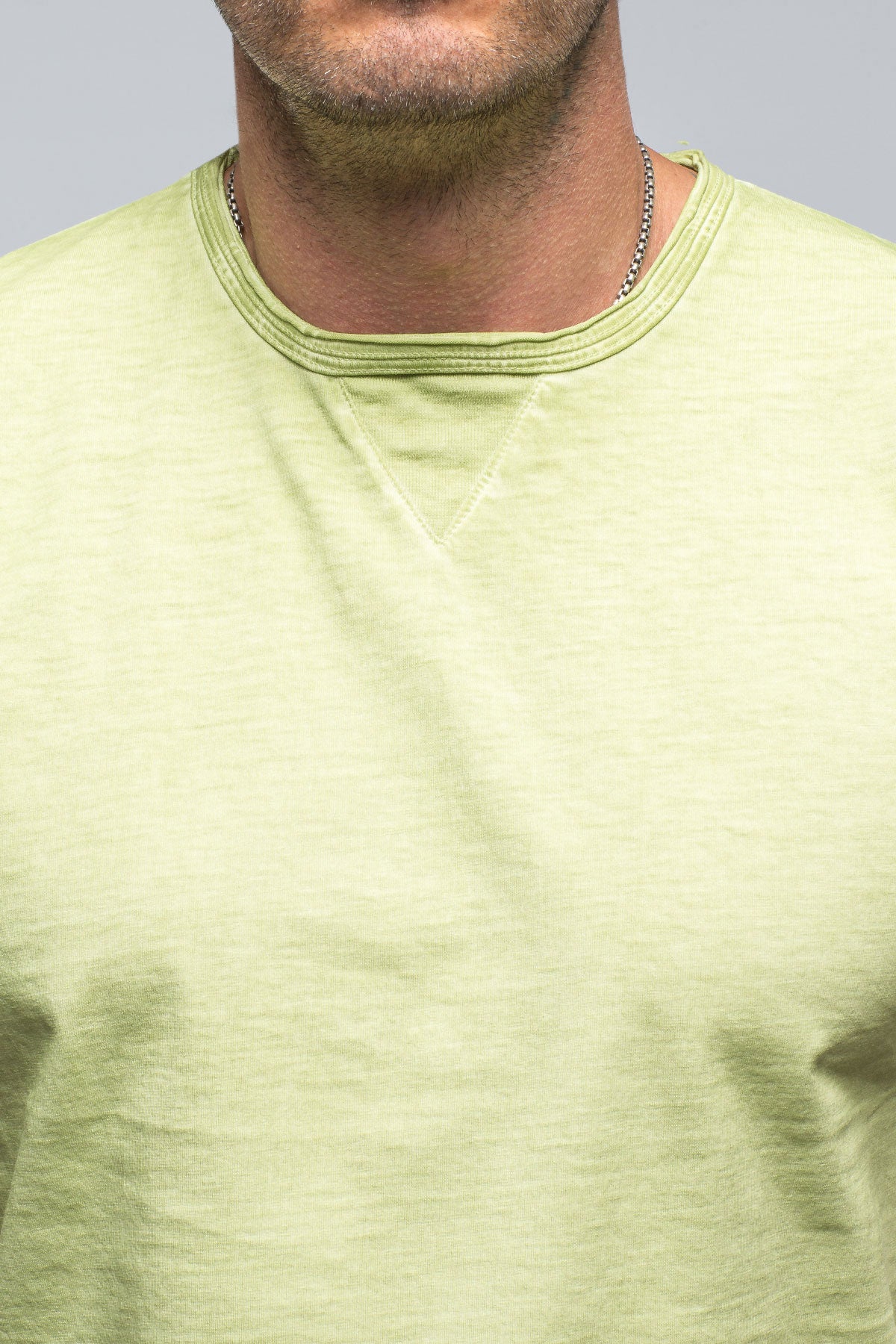 York Crew Neck in Lime | Mens - Shirts - T-Shirts | Gimo's Cotton