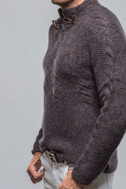 James Cable Sweater in Chocolate Melange | Mens - Sweaters | Robert Comstock
