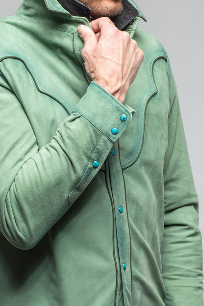 Corzo Western Suede Overshirt In Green