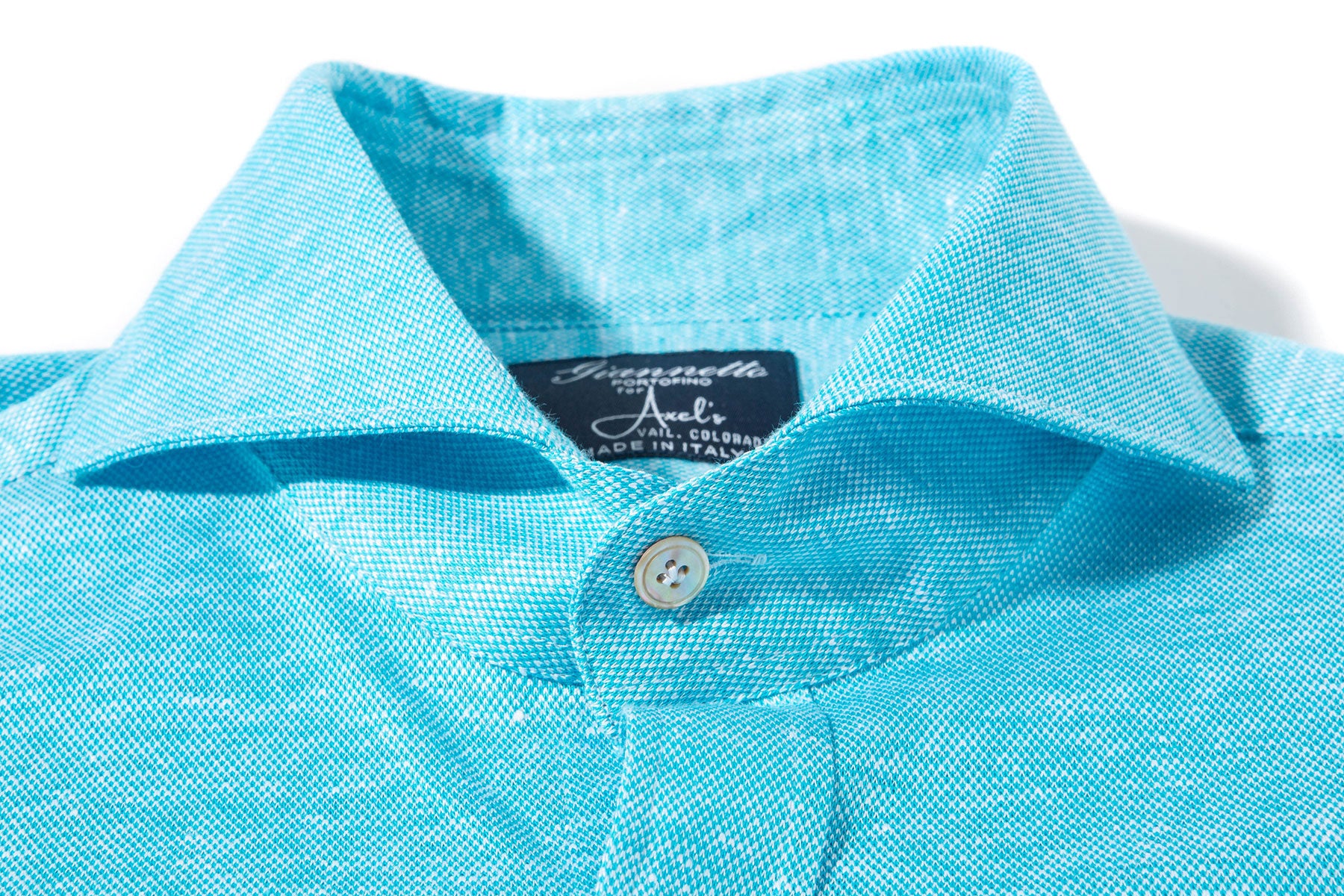 Schwinn Cotton Linen Shirt in Turquoise | Mens - Shirts - Dress | Giannetto Portofino