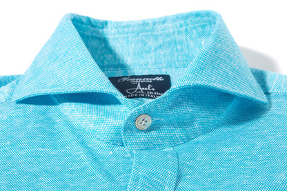Schwinn Cotton Linen Shirt in Turquoise | Mens - Shirts - Dress | Giannetto Portofino