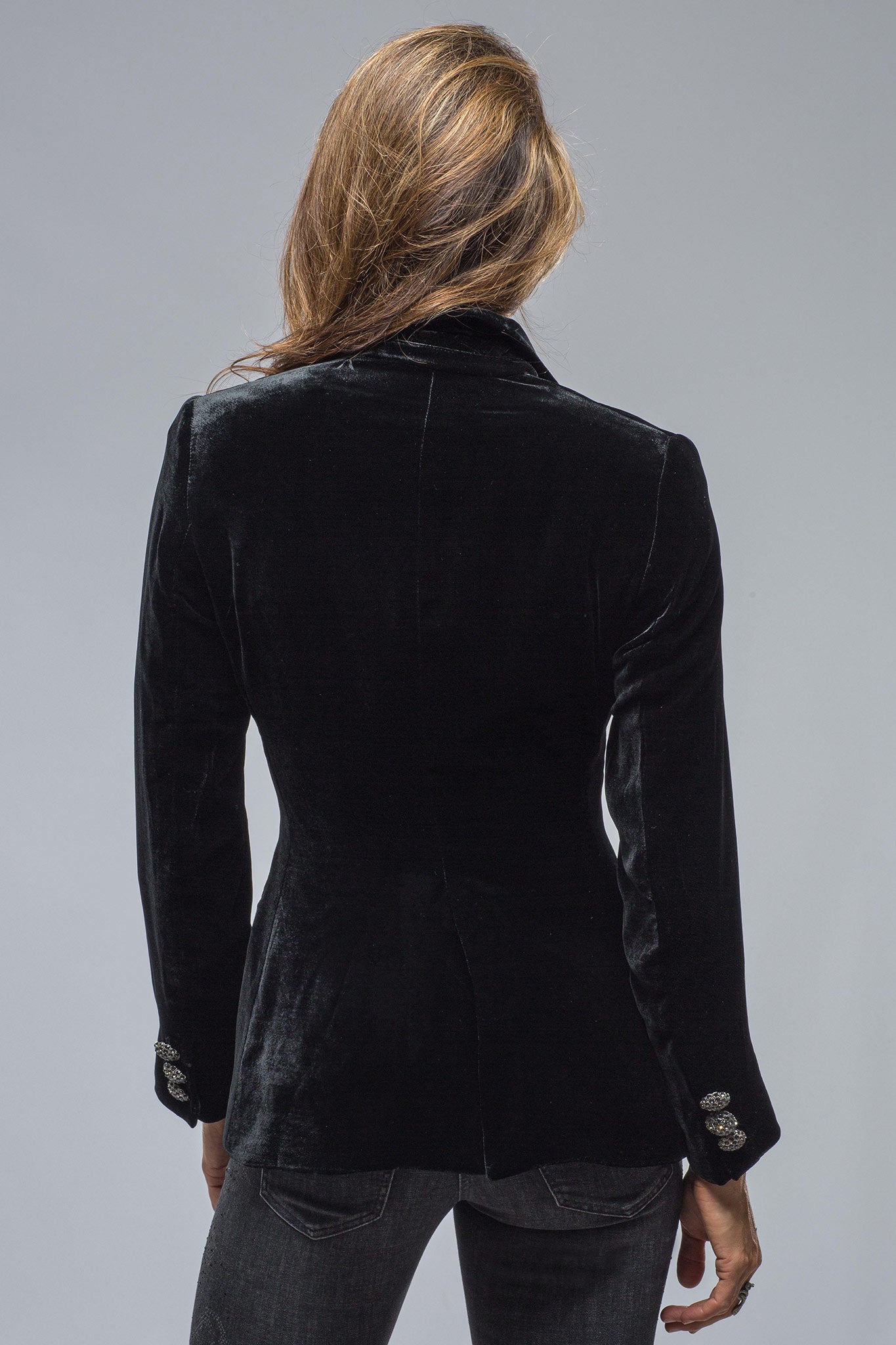 Hacking Jacket In Black Velvet | Ladies - Tailored - Jackets | T.ba
