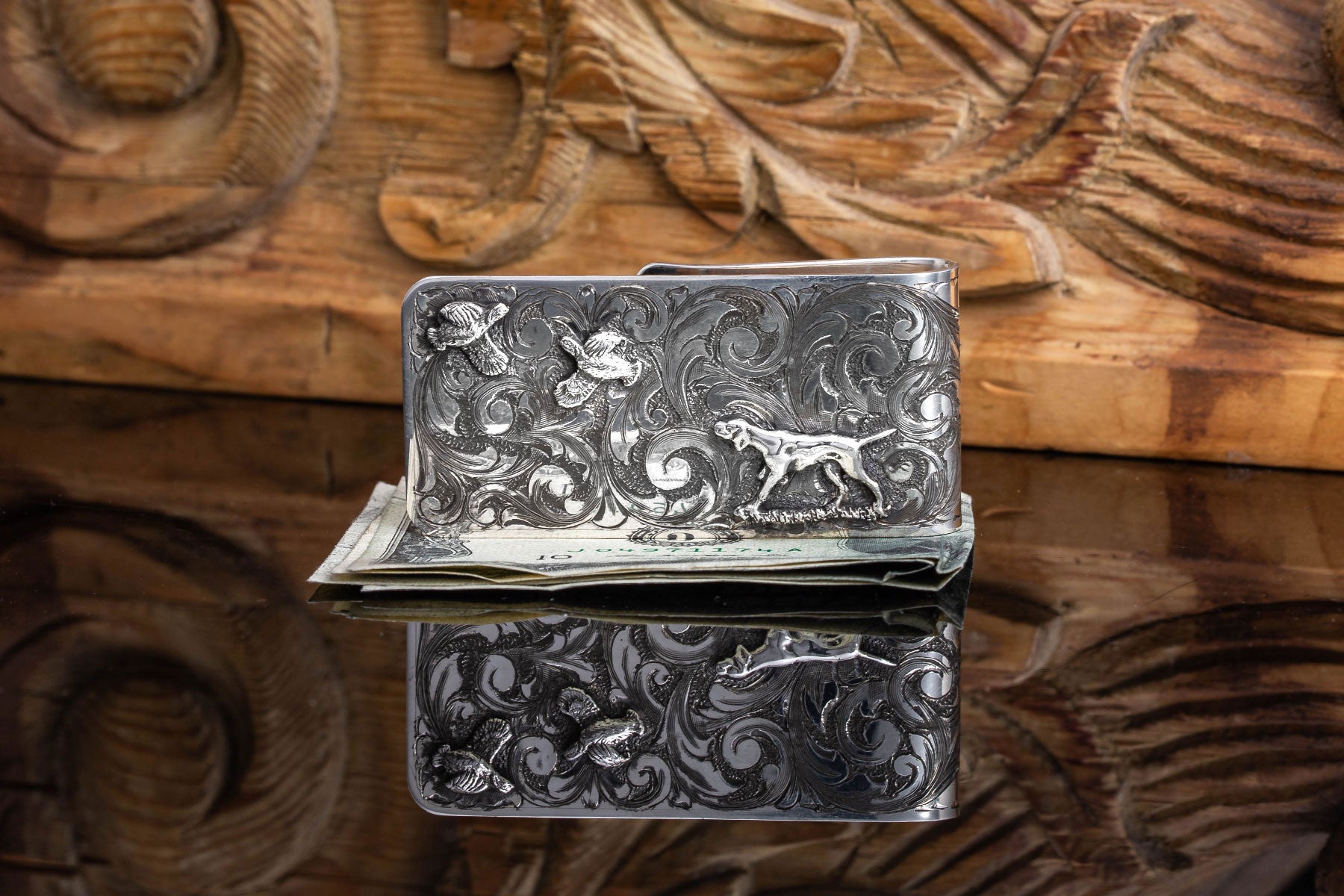 Austin Quail Sterling Silver Money Clip | Mens - Accessories - Money Clips | Comstock Heritage