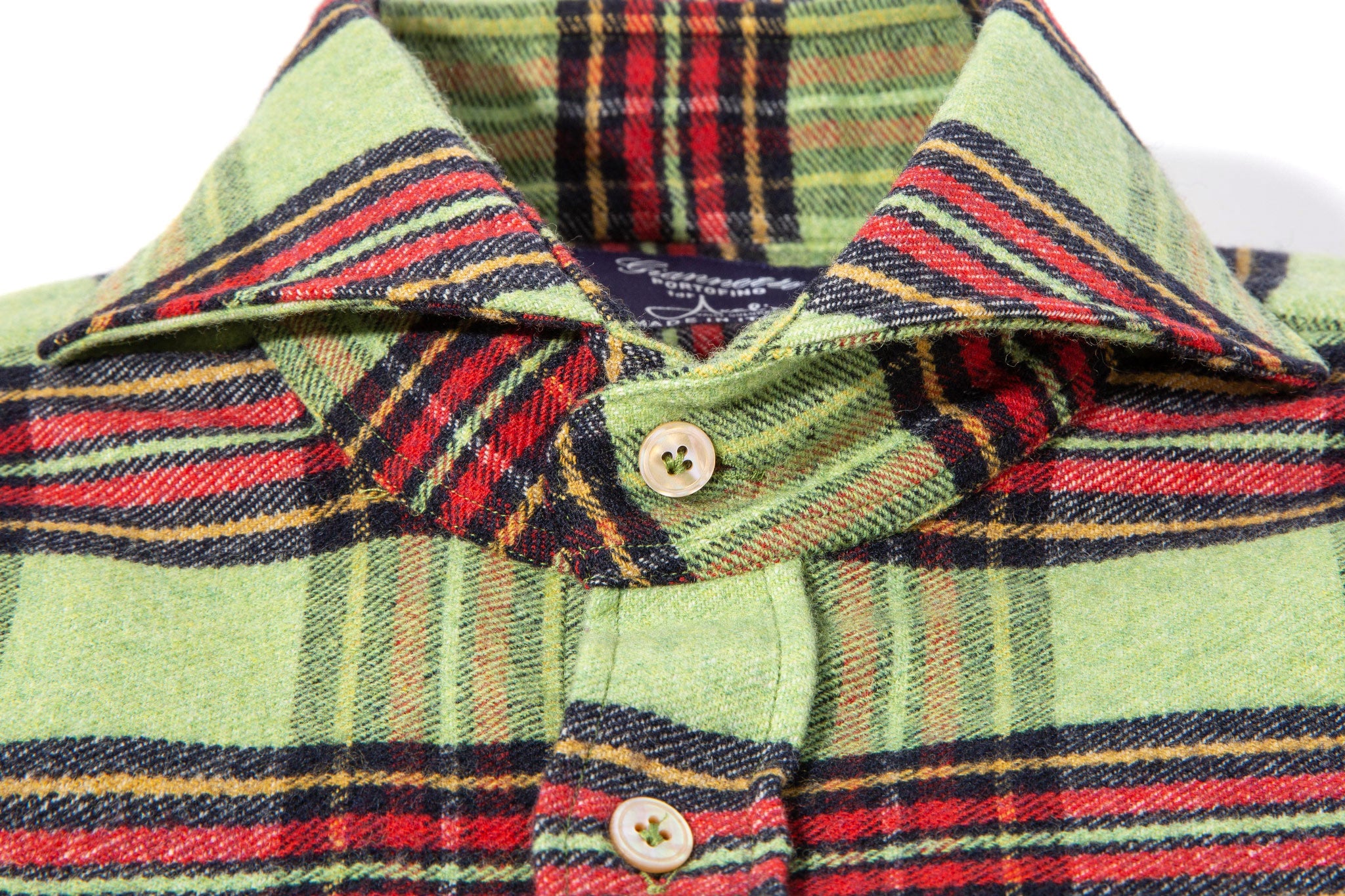 Torfin Flannel In Green | Mens - Shirts | Giannetto Portofino