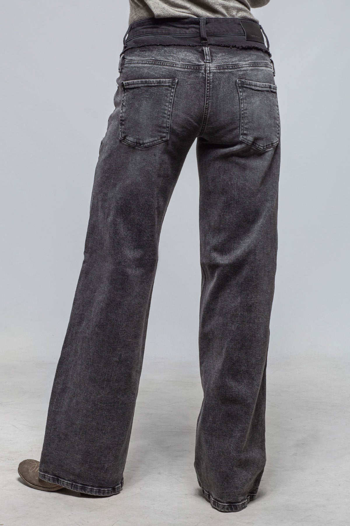 Cambio Shannen Wide Leg Charcoal W/ Black Waist Band Ladies - Pants - Jeans