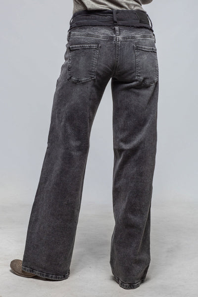 Cambio Shannen Wide Leg Charcoal W/ Black Waist Band Ladies - Pants - Jeans