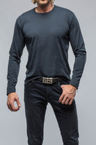 Brea LS Crew in Navy | Mens - Shirts - T-Shirts | Georg Roth