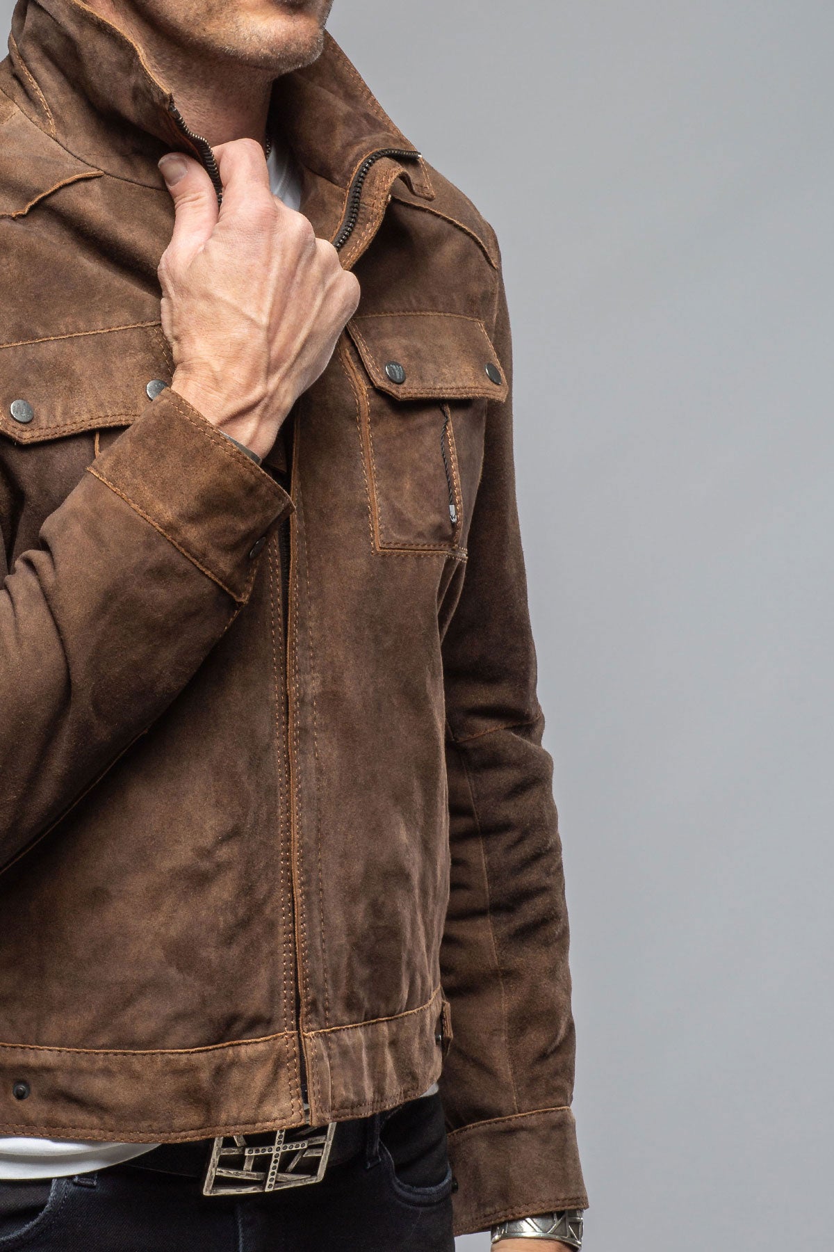 Nix Suede Jacket | Samples - Mens - Outerwear - Leather | Gimo's