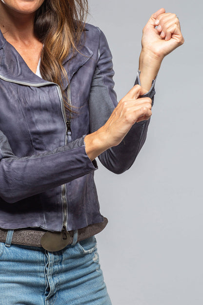 Natalia Lightweight Leather Jacket In Deep Blue | Ladies - Outerwear - Leather | Axel's