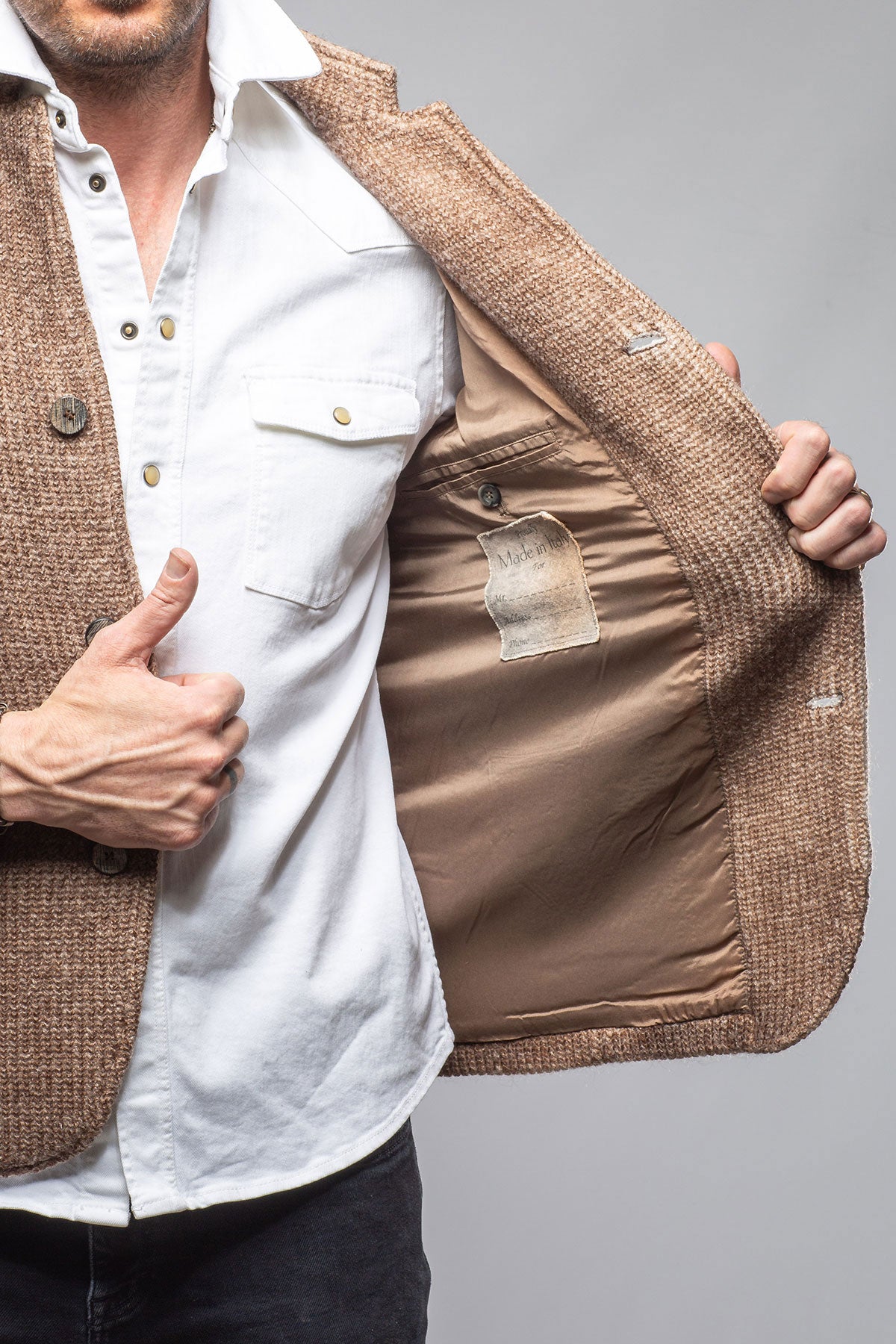 Cardigan Shirt Jacket In Washed Brown | Warehouse - Mens - Outerwear - Cloth | Gimo's