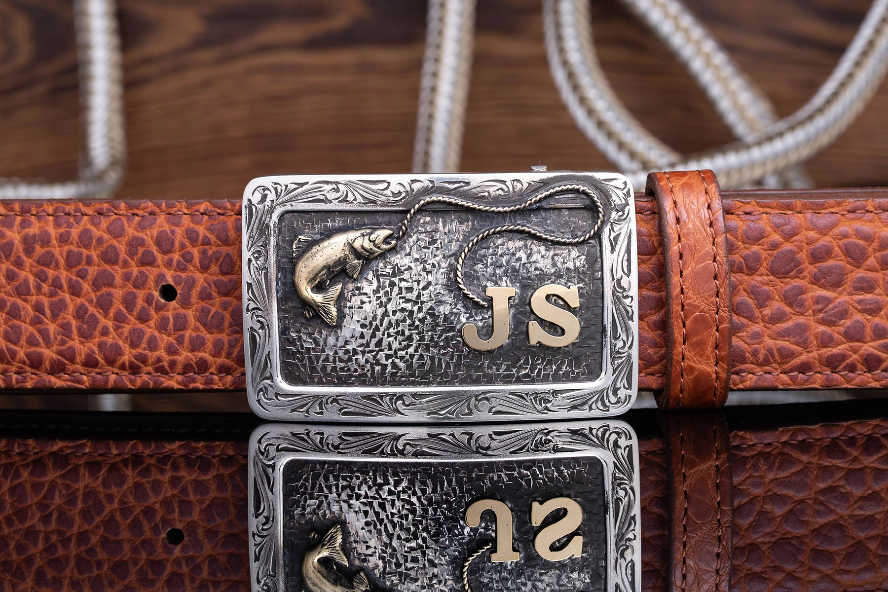 Mason B Fish Initials Trophy Buckle | Belts And Buckles - Trophy | Comstock Heritage