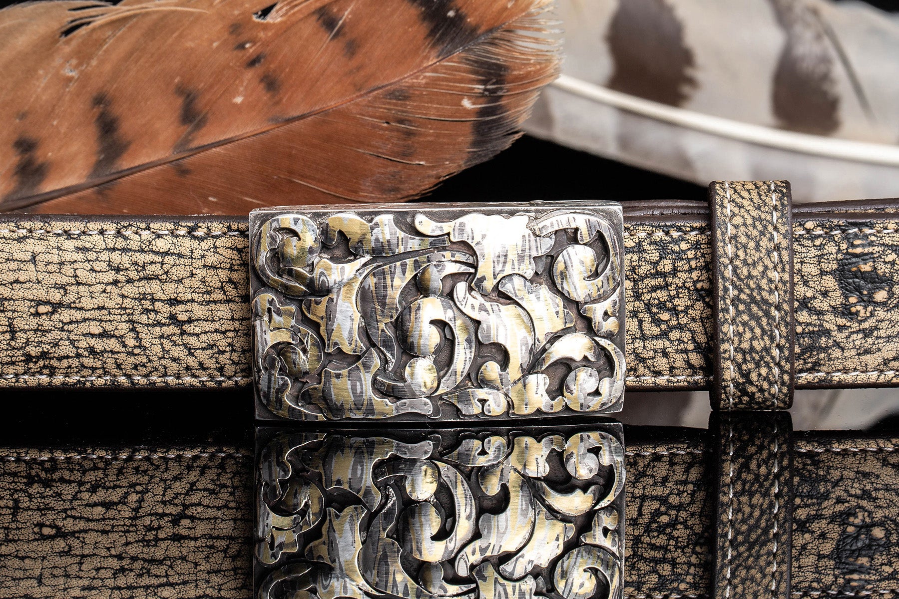 Comstock Heritage Tyson Swirl Mokume Buckle Belts And Buckles - Trophy