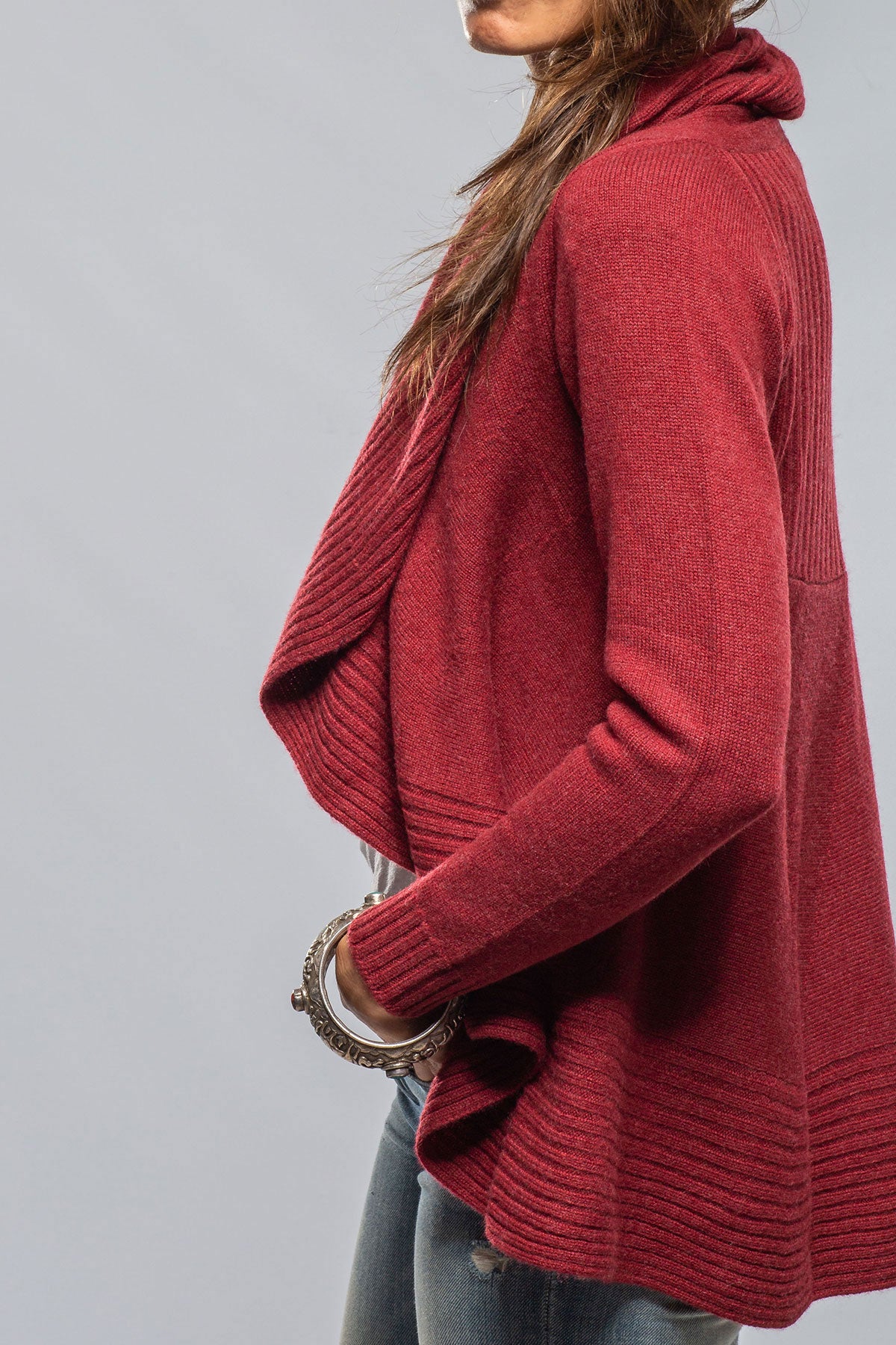Margot Cashmere Open Cardigan In Rust