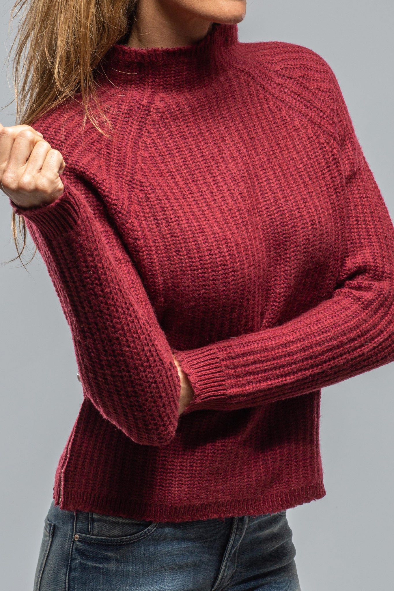 Gita Raw Edge Short Waffle Stitch Pullover