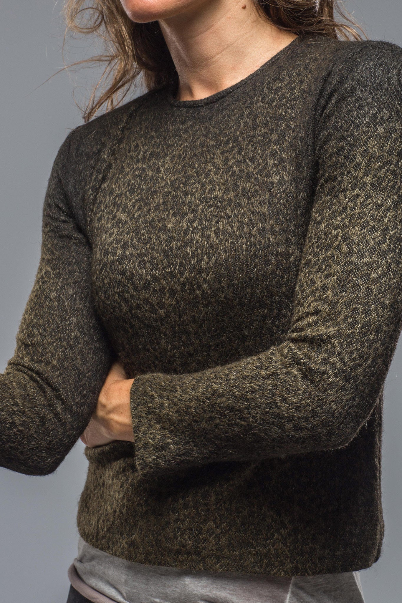 Animal Print Sweater In Shaded Olive | Ladies - Sweaters | Avant Toi