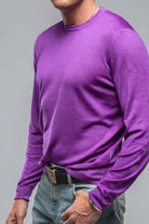 Kane Merino Crew In Purple | Mens - Sweaters | Drumohr