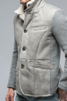 Knox Shearling Knit Jacket In Steel Grey | Mens - Outerwear - Shearling | Gimo's