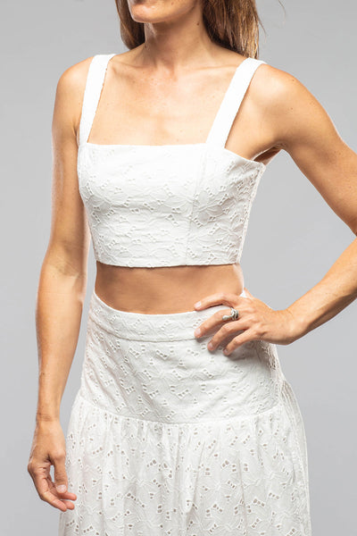 Ariette Sleeveless Top In Cotton Eyelit | Ladies - Evening Wear | Dahlia Bianca