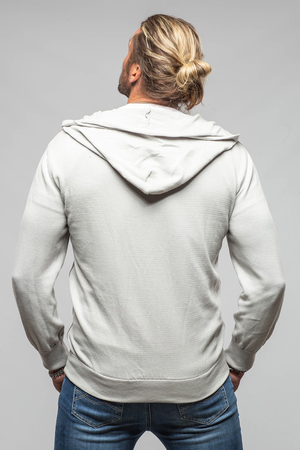 DiBello Hughes Suede & Knit Jacket In Grigio Samples - Mens - Outerwear - Leather
