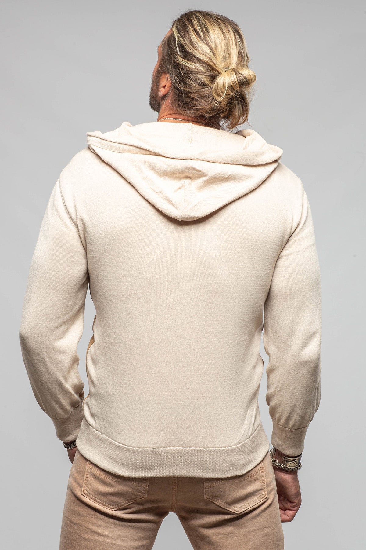 DiBello Hughes Suede & Knit Jacket In Tan/Beige Samples - Mens - Outerwear - Leather