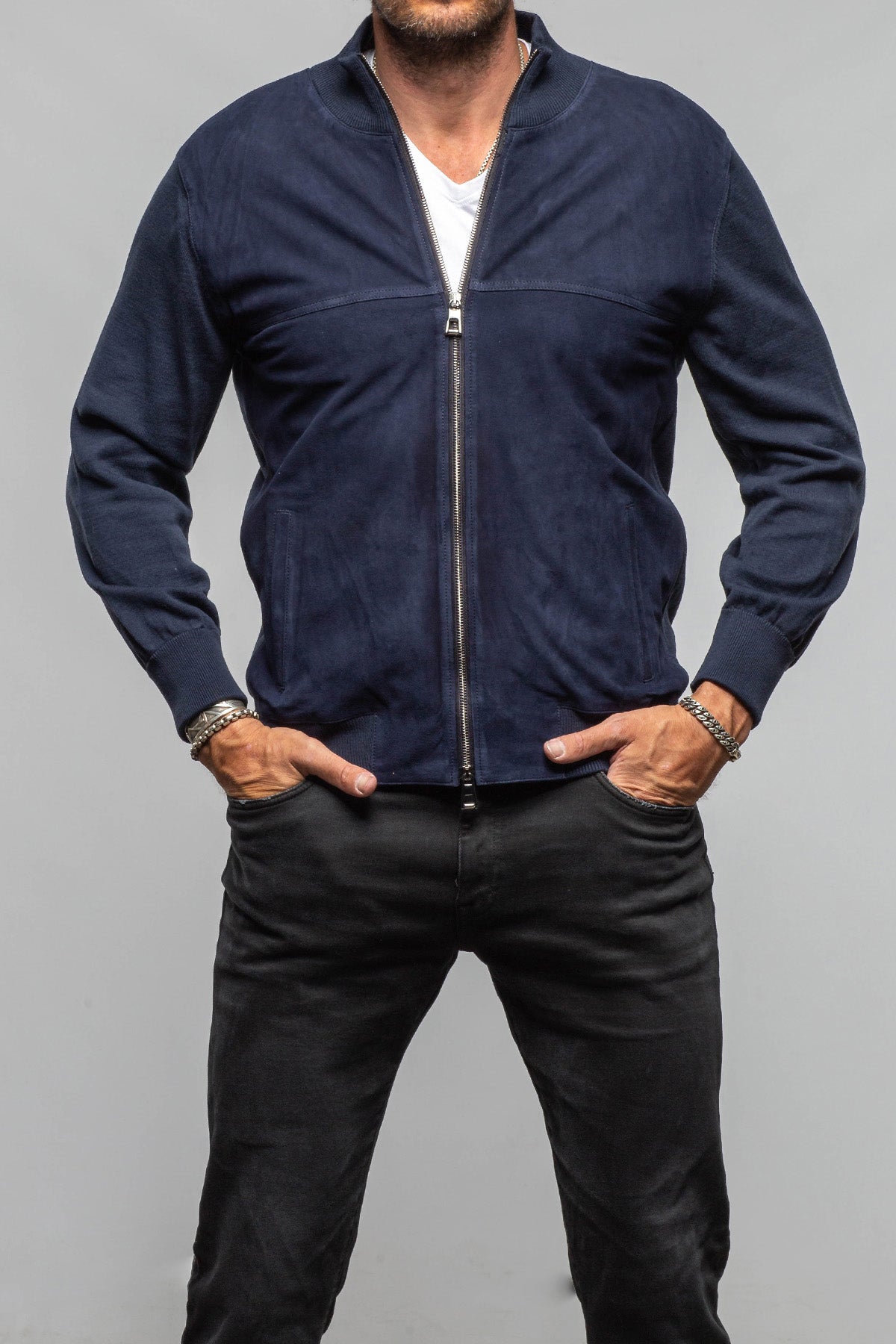 DiBello Jack Suede  & Knit Jacket Samples - Mens - Outerwear - Leather