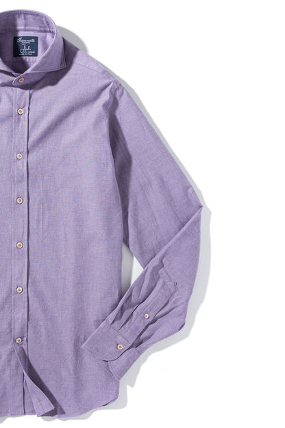 Stanovoy Solid Brushed Cotton Shirt In Purple | Mens - Shirts - Dress | Giannetto Portofino