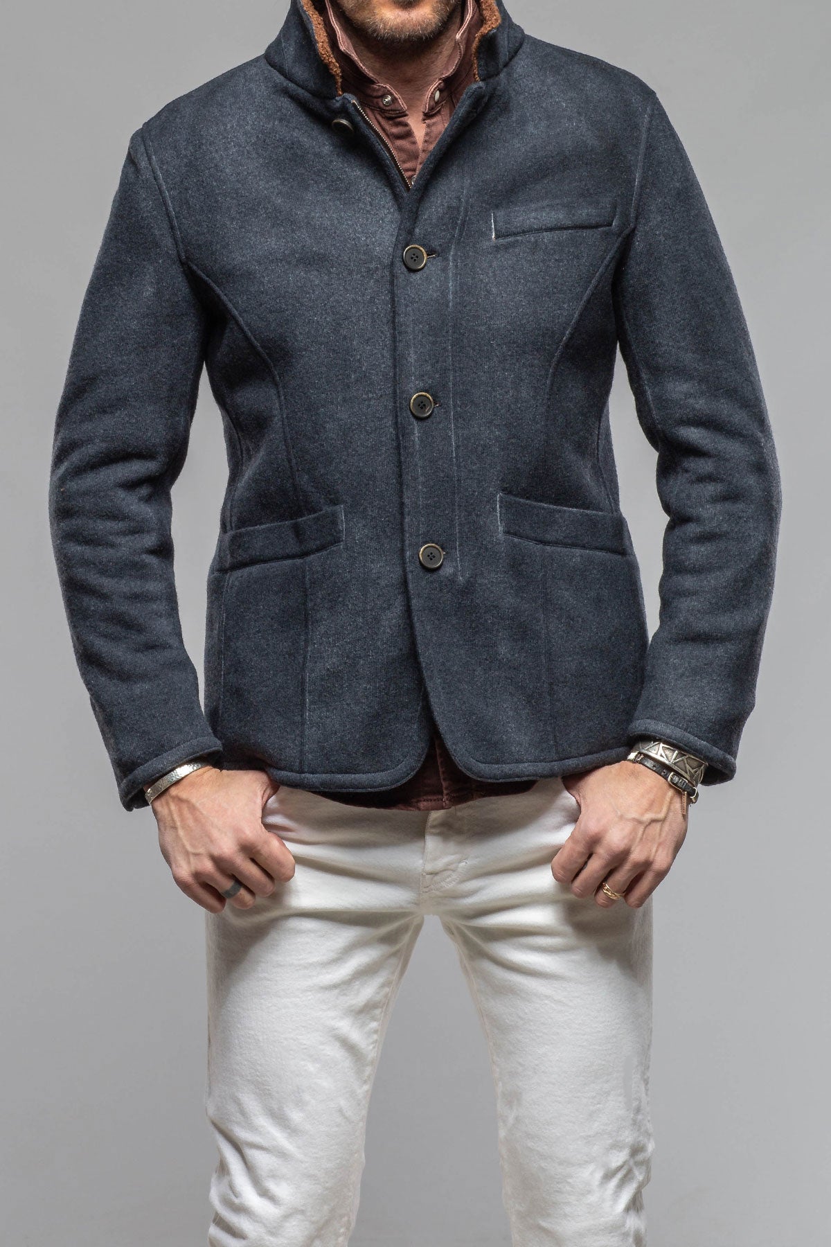 Bale Sherpa Jacket In Navy | Warehouse - Mens - Outerwear - Cloth | Gimo's