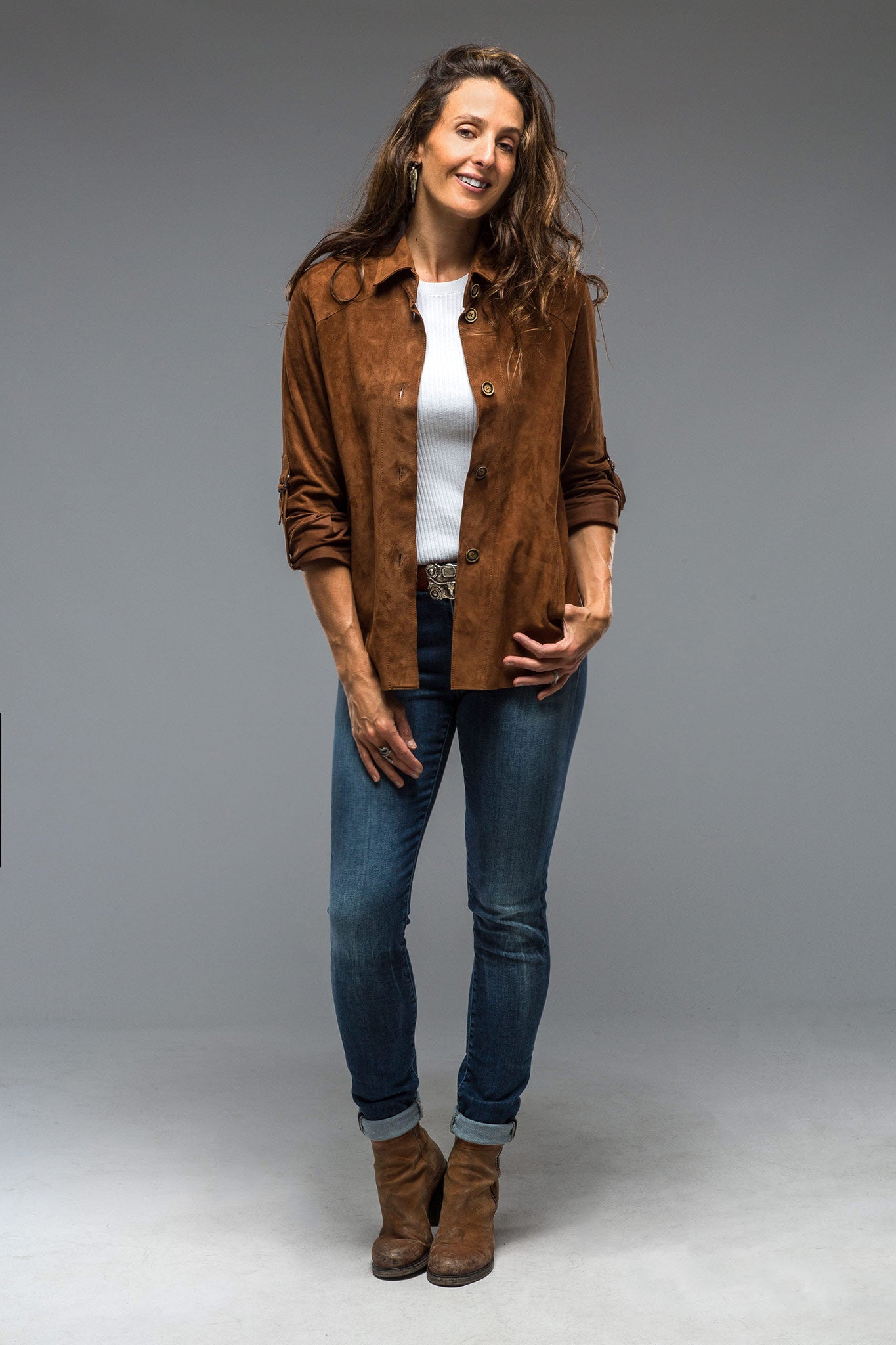 Meryl Suede Safari Shirt | Ladies - Outerwear - Leather | Artico
