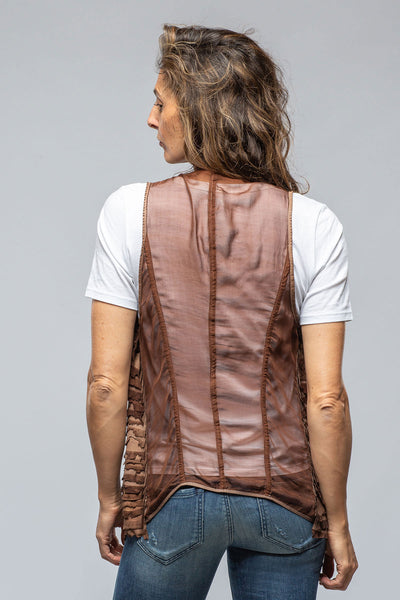 Dune Ariza Short Leather Stripe Vest Ladies - Outerwear - Leather