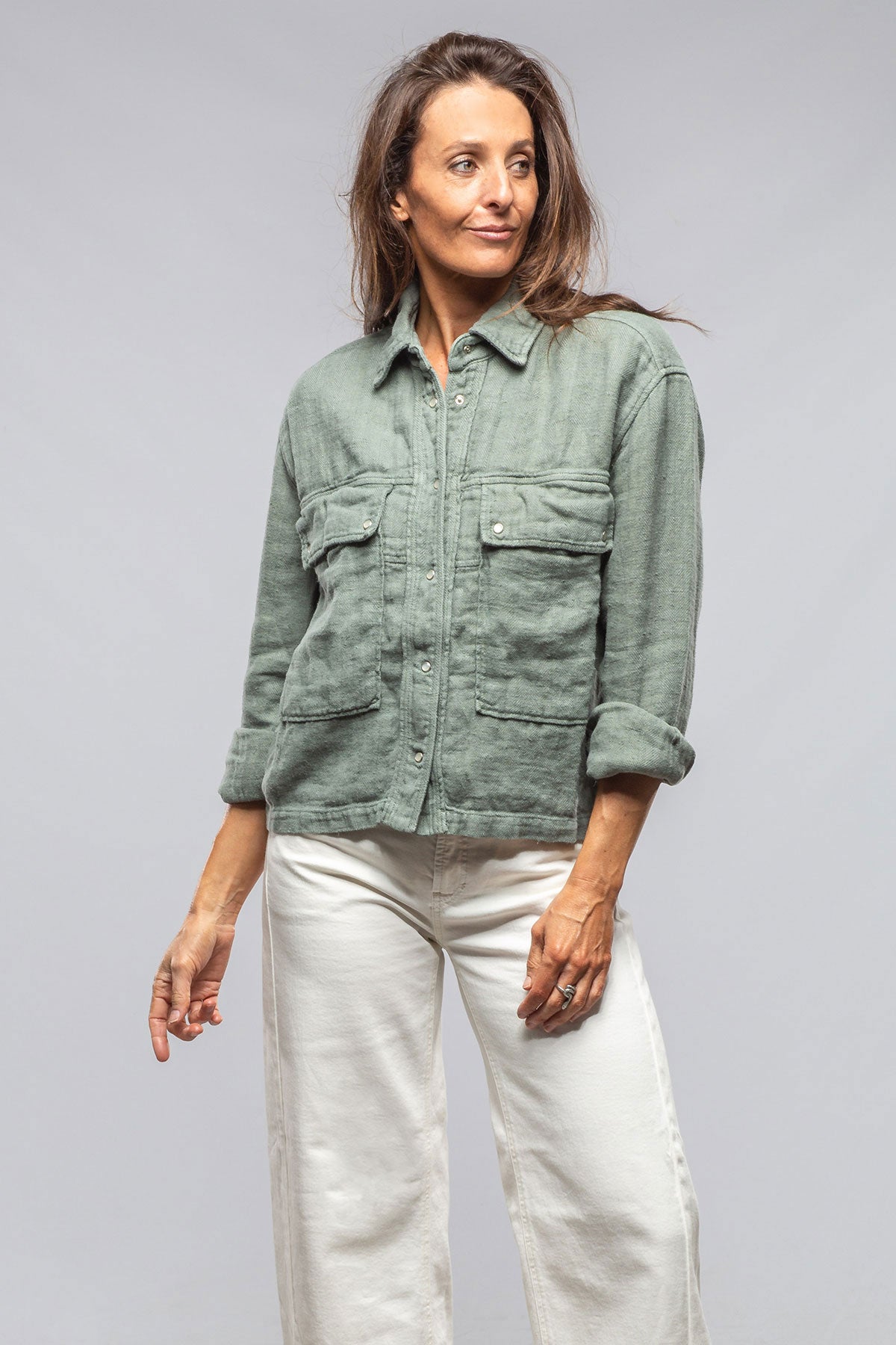 Dune | Arroya Washed Linen Jacket In Sage | Ladies - Outerwear - Lightweight 