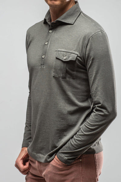 Dune Cafe Paco LS Polo Shirt In Antracite Mens - Shirts - Polos