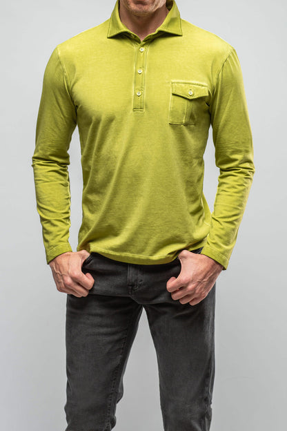 Dune Cafe Paco LS Polo Shirt In Avocado Mens - Shirts - Polos