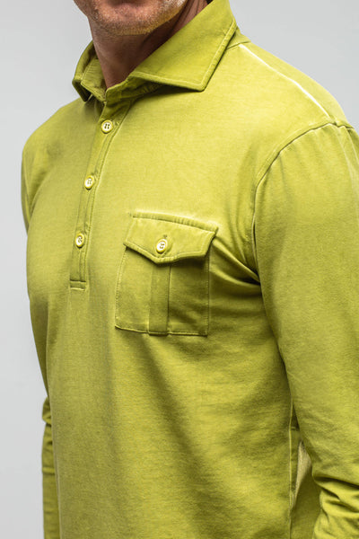 Dune Cafe Paco LS Polo Shirt In Avocado Mens - Shirts - Polos