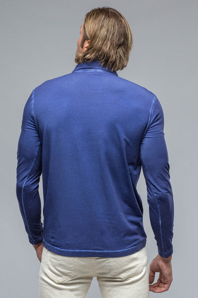 Dune Cafe Paco LS Polo Shirt in Azure Mens - Shirts - Polos