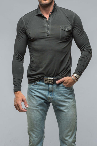 Dune Cafe Paco LS Polo Shirt In Black Mens - Shirts - Polos