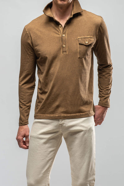 Dune Cafe Paco LS Polo Shirt In Light Brown Mens - Shirts - Polos