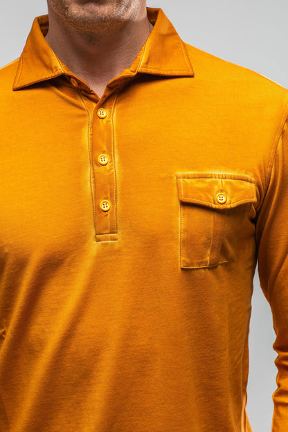 Dune Cafe Paco LS Polo Shirt In Papaya Mens - Shirts - Polos