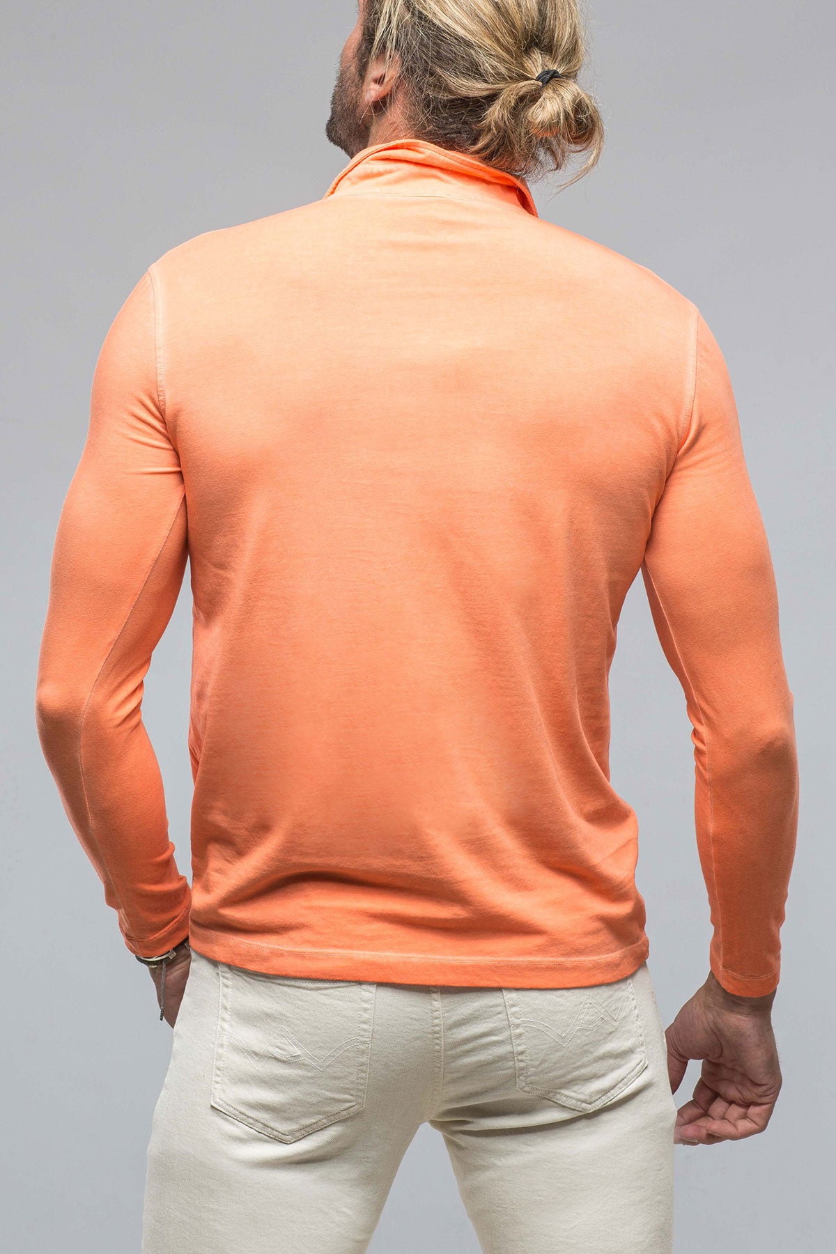 Dune Cafe Paco LS Polo Shirt In Peach Mens - Shirts - Polos