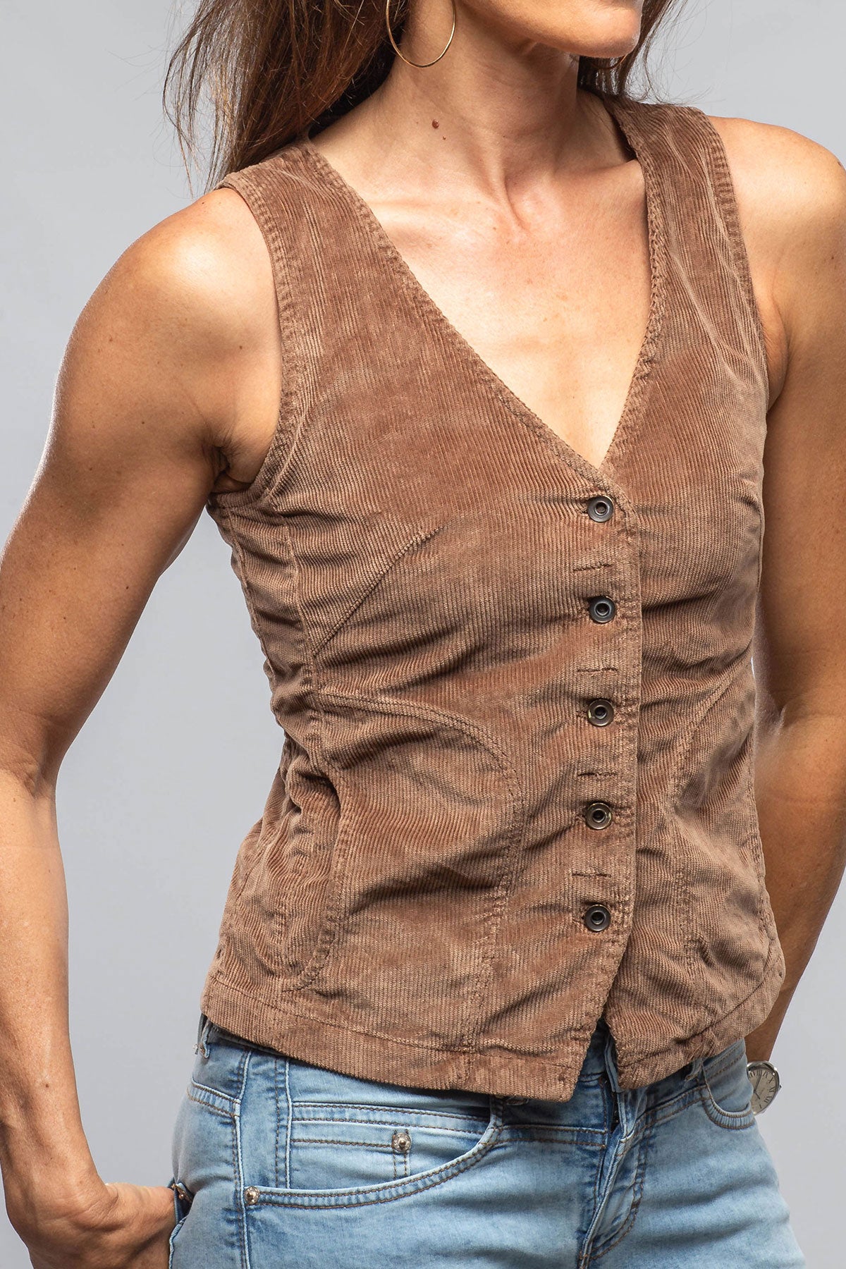 Dune Charlie Corduroy Vest In Dusty Rose Ladies - Outerwear - Lightweight