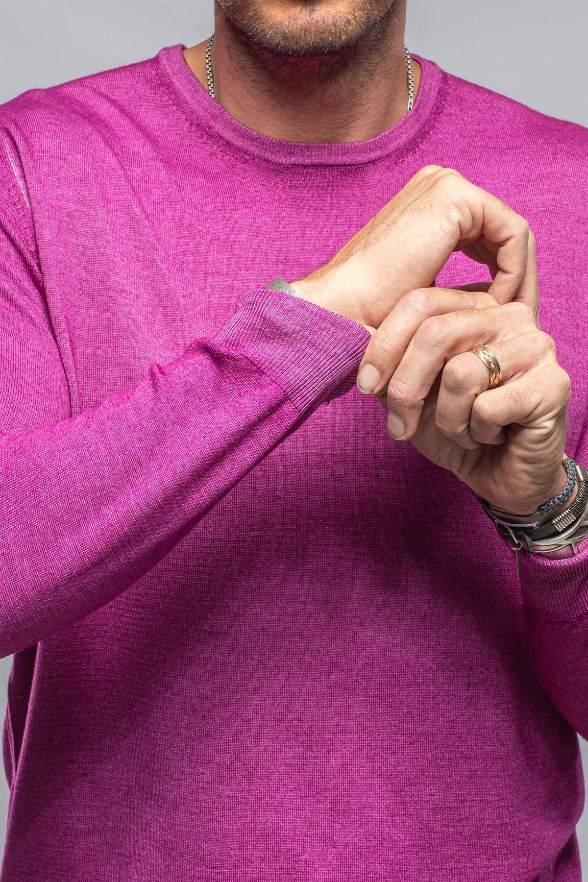 Dune Crosby Merino Sweater In Orchidea Mens - Sweaters